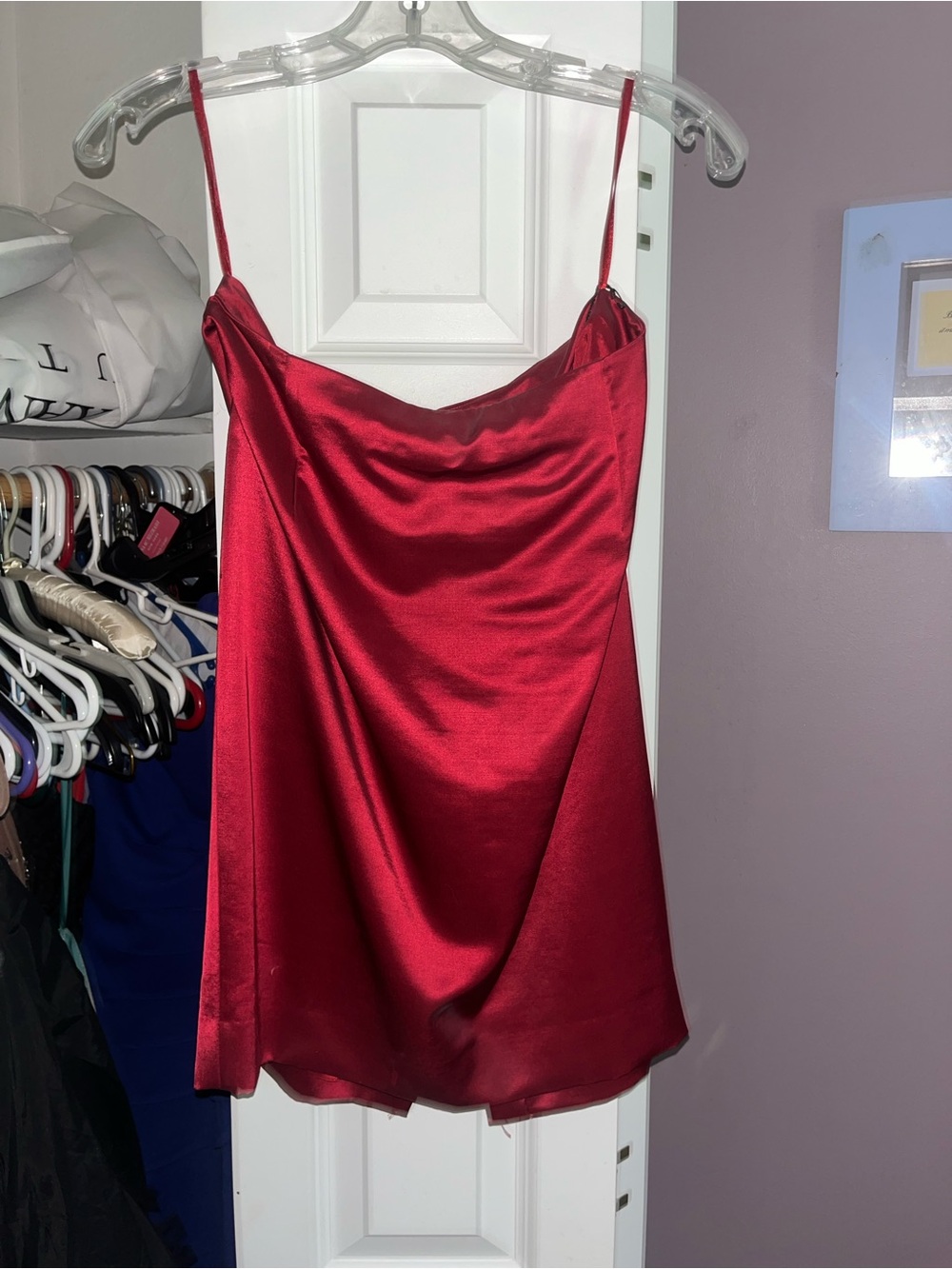Size 6 Tahari Red Satin blouse